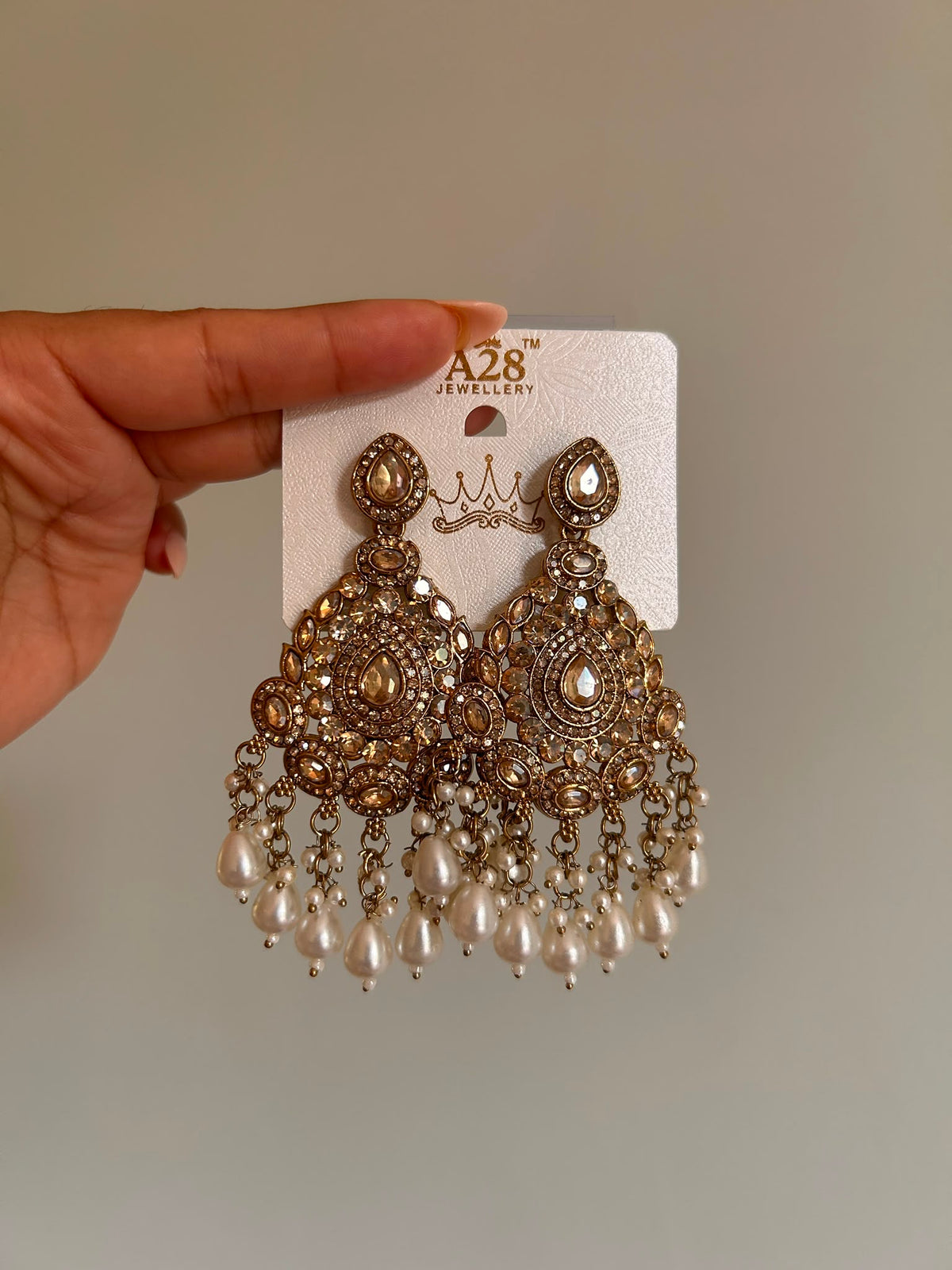 Kundan pearl earring