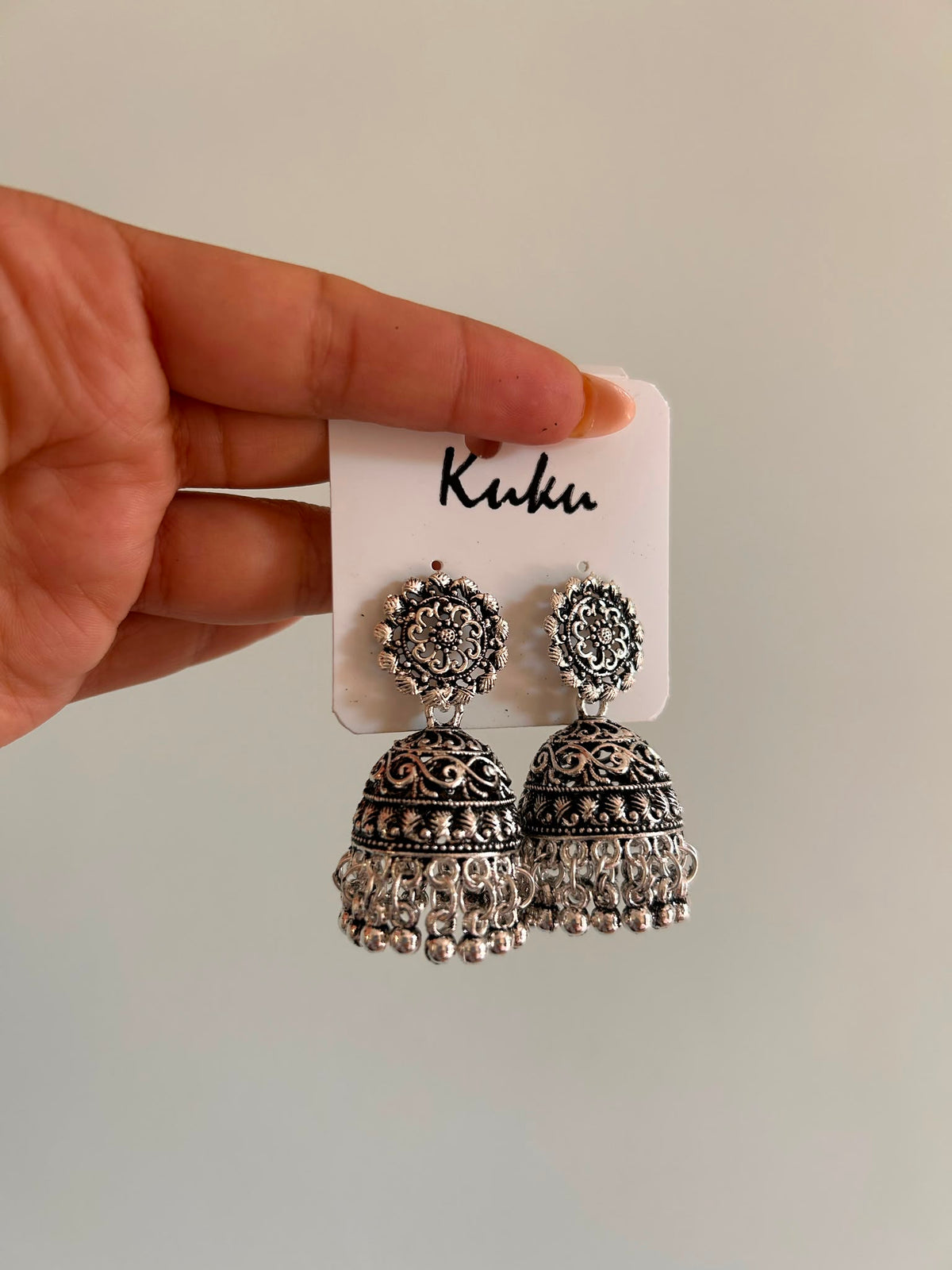 Silver jhumka