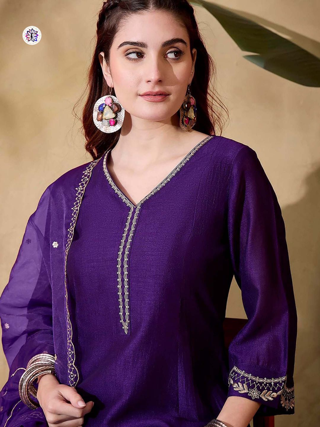 Beautiful kurta set with shawl and pants
