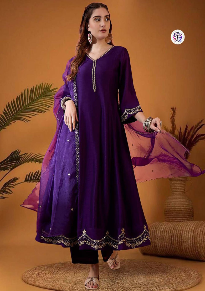 Purple kurta set