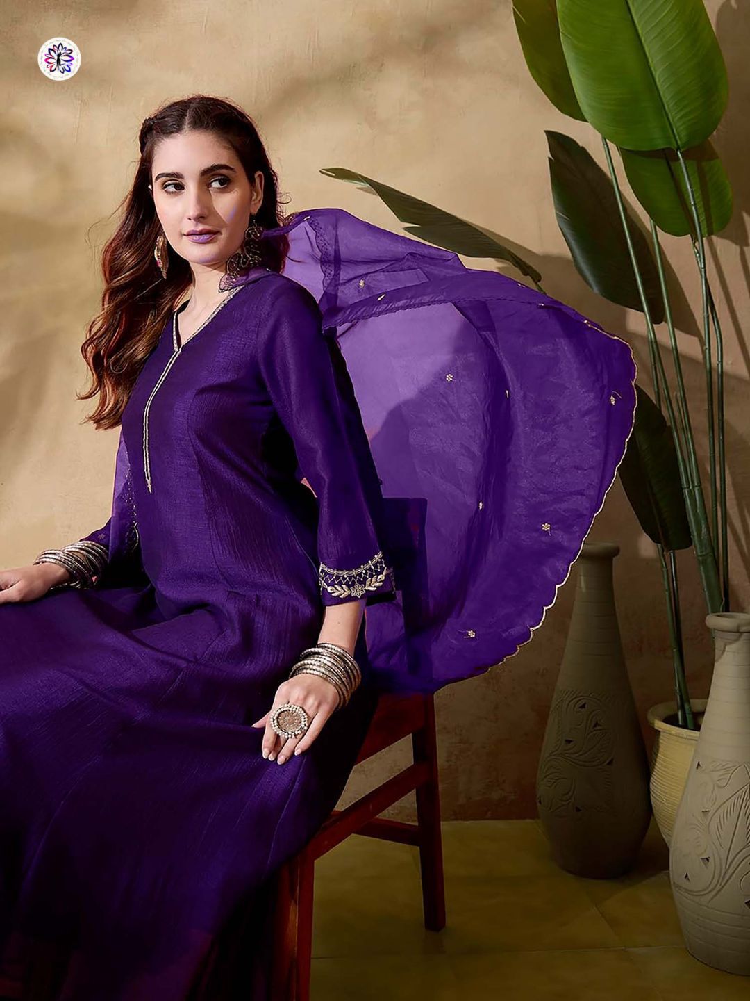 Purple kurta set