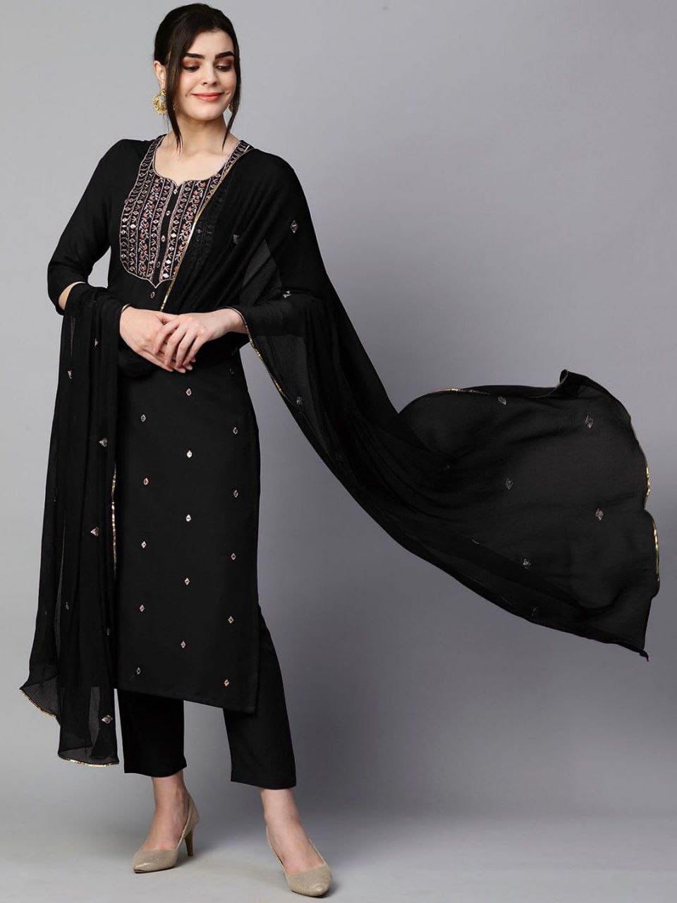 black kurta set