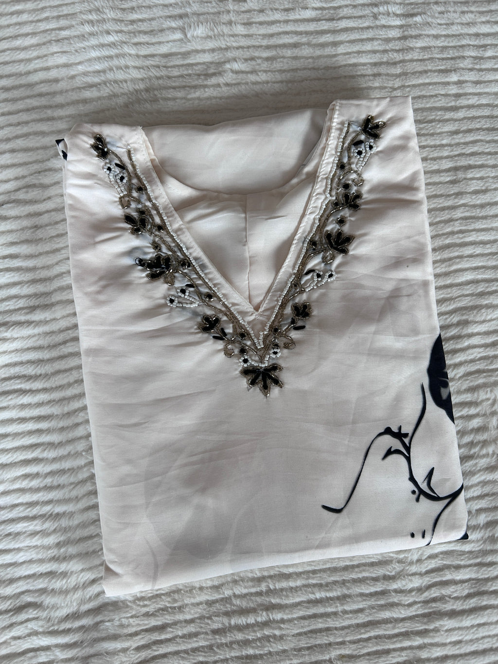 Printed Straight Kurta With Trousers & Dupatta