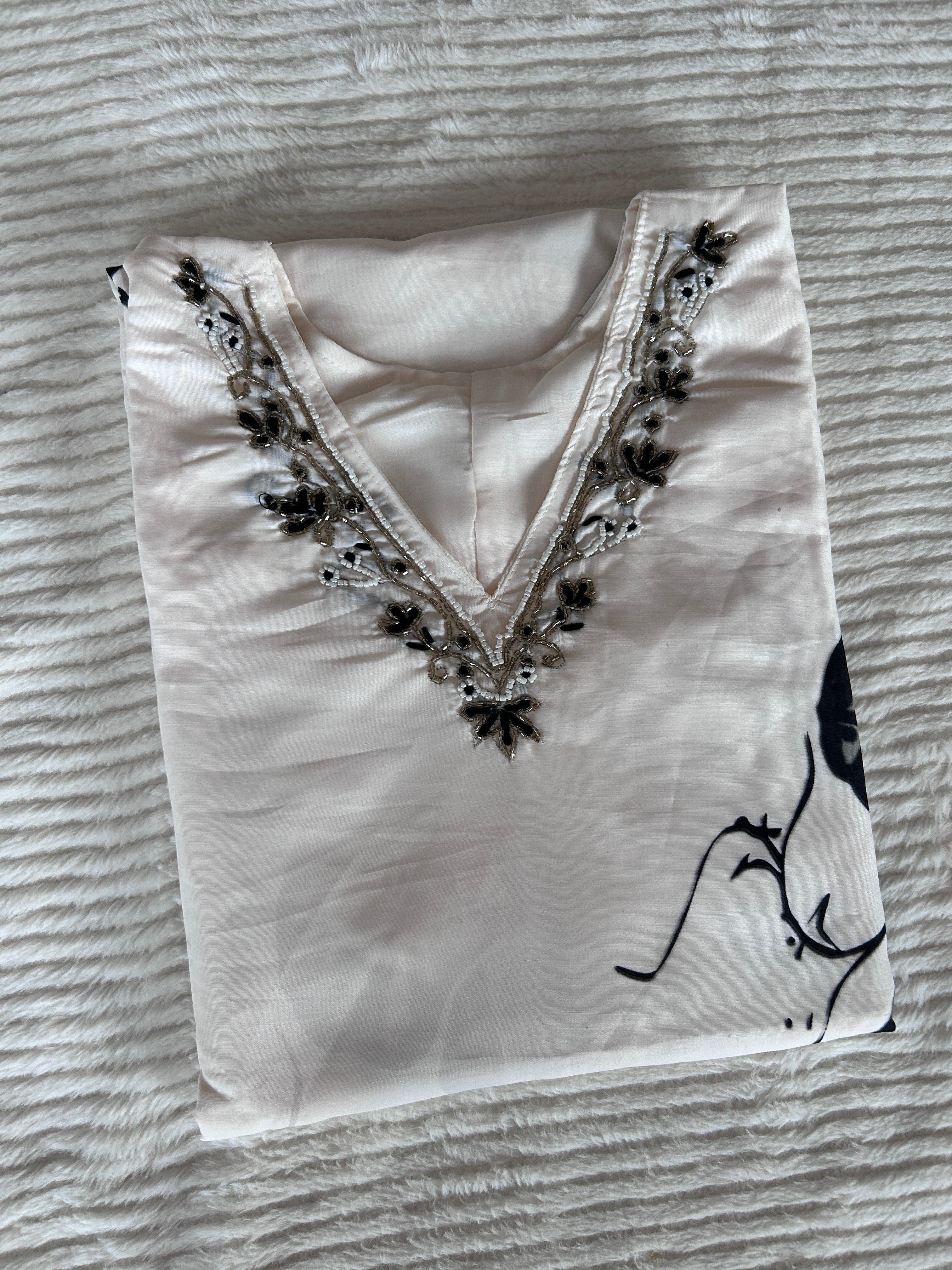 Printed Straight Kurta With Trousers & Dupatta
