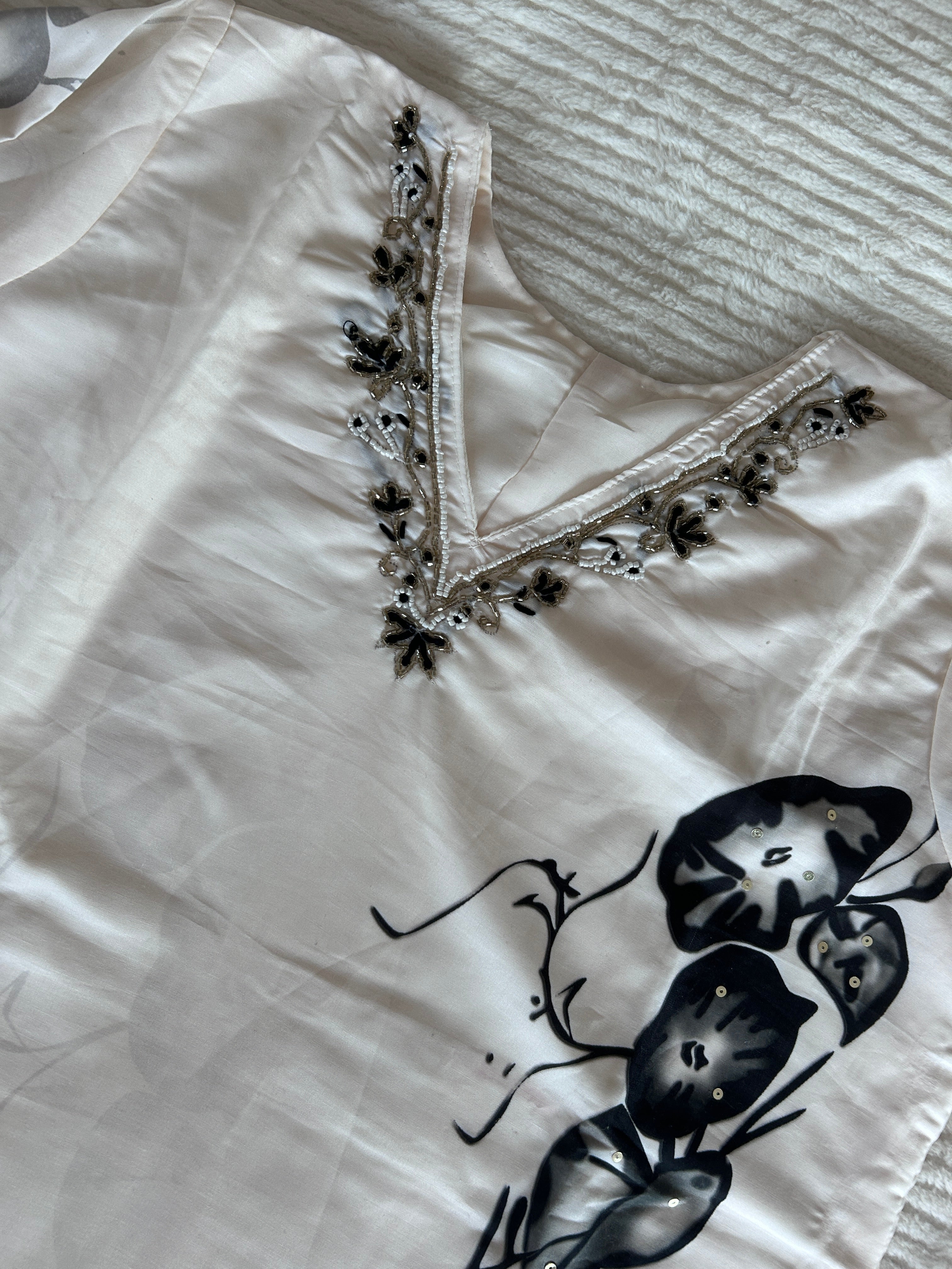 Printed Straight Kurta With Trousers & Dupatta