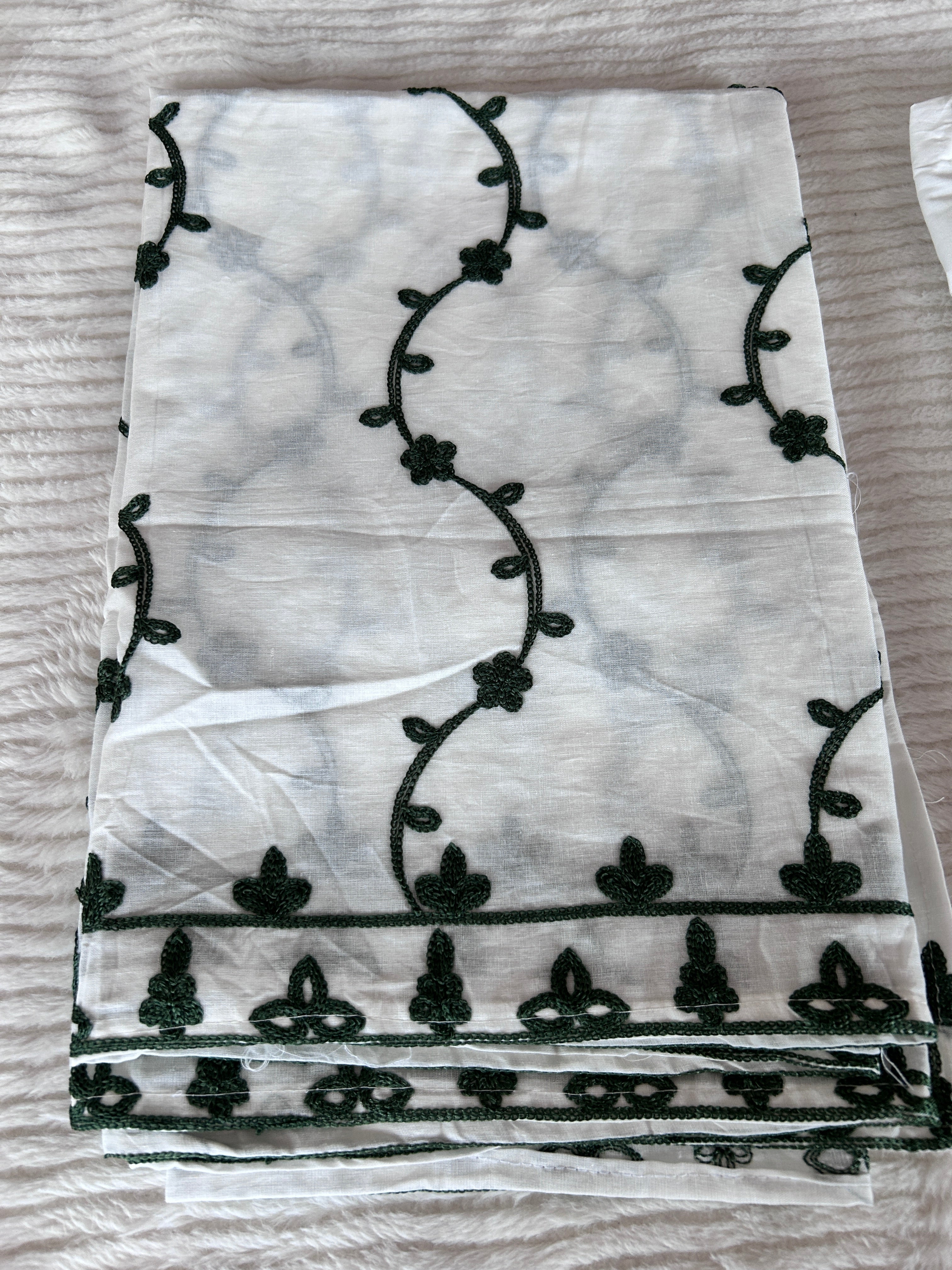 Embroidered Regular Thread Work Pure Cotton Kurta with Trousers & Dupatta