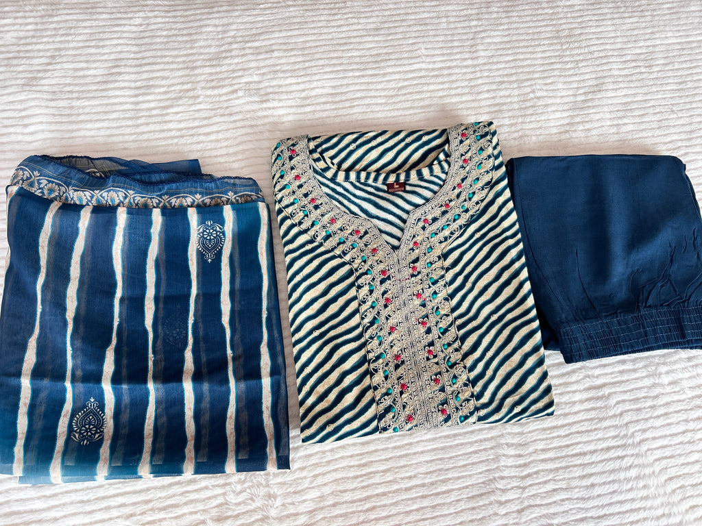 Striped printed kurta set womens