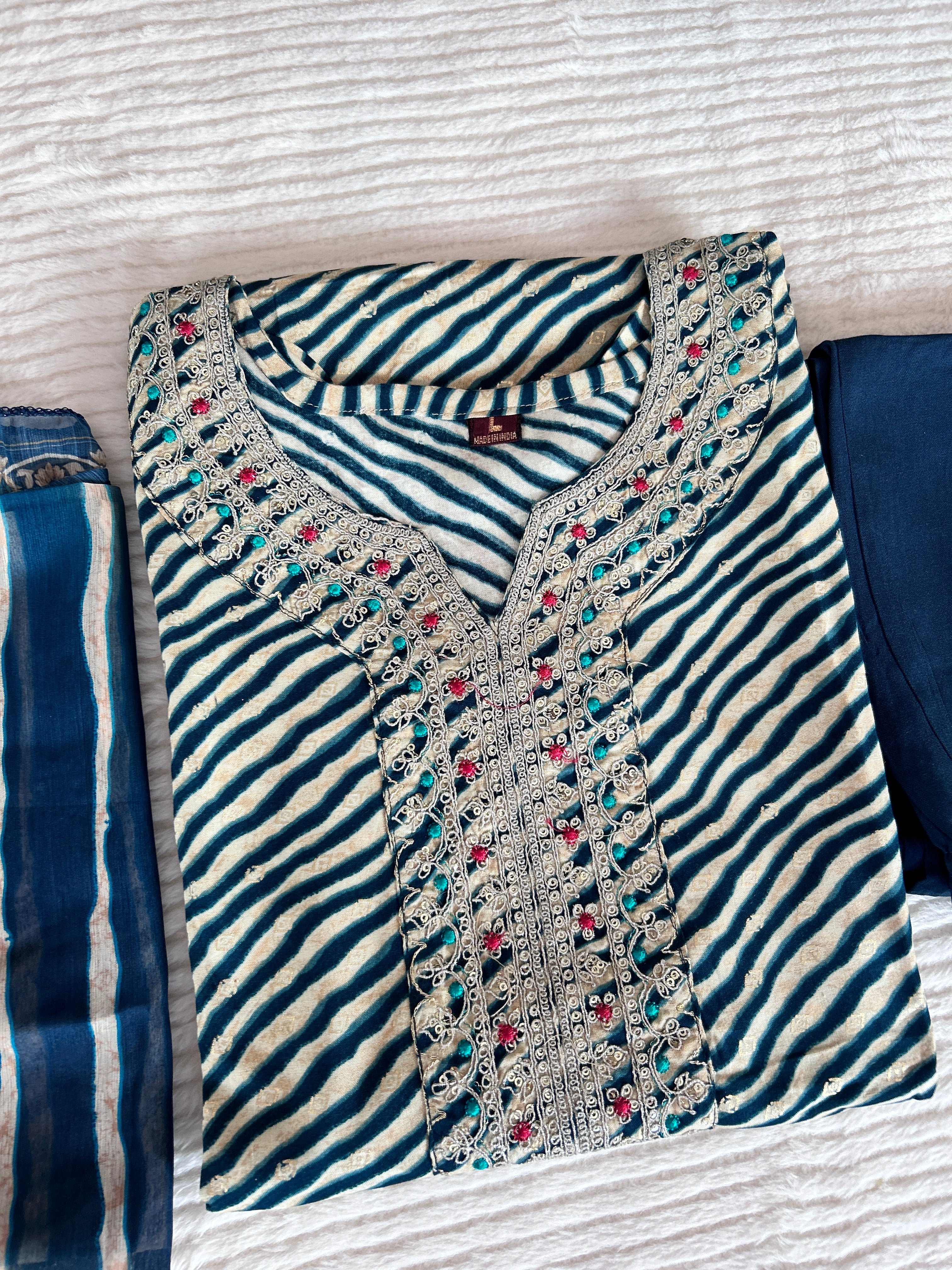 Striped printed kurta set womens