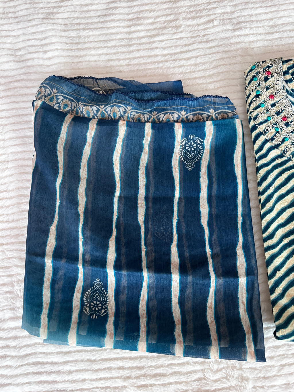 Striped printed kurta set womens