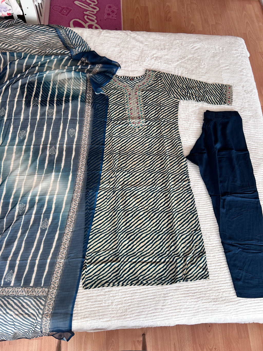 Striped printed kurta set womens