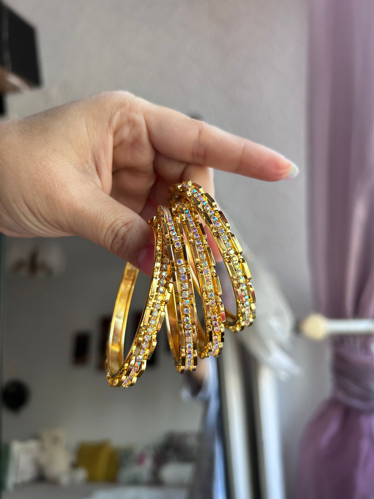Gold Plated Bangles/ Set of 4 pieces/ Kangan