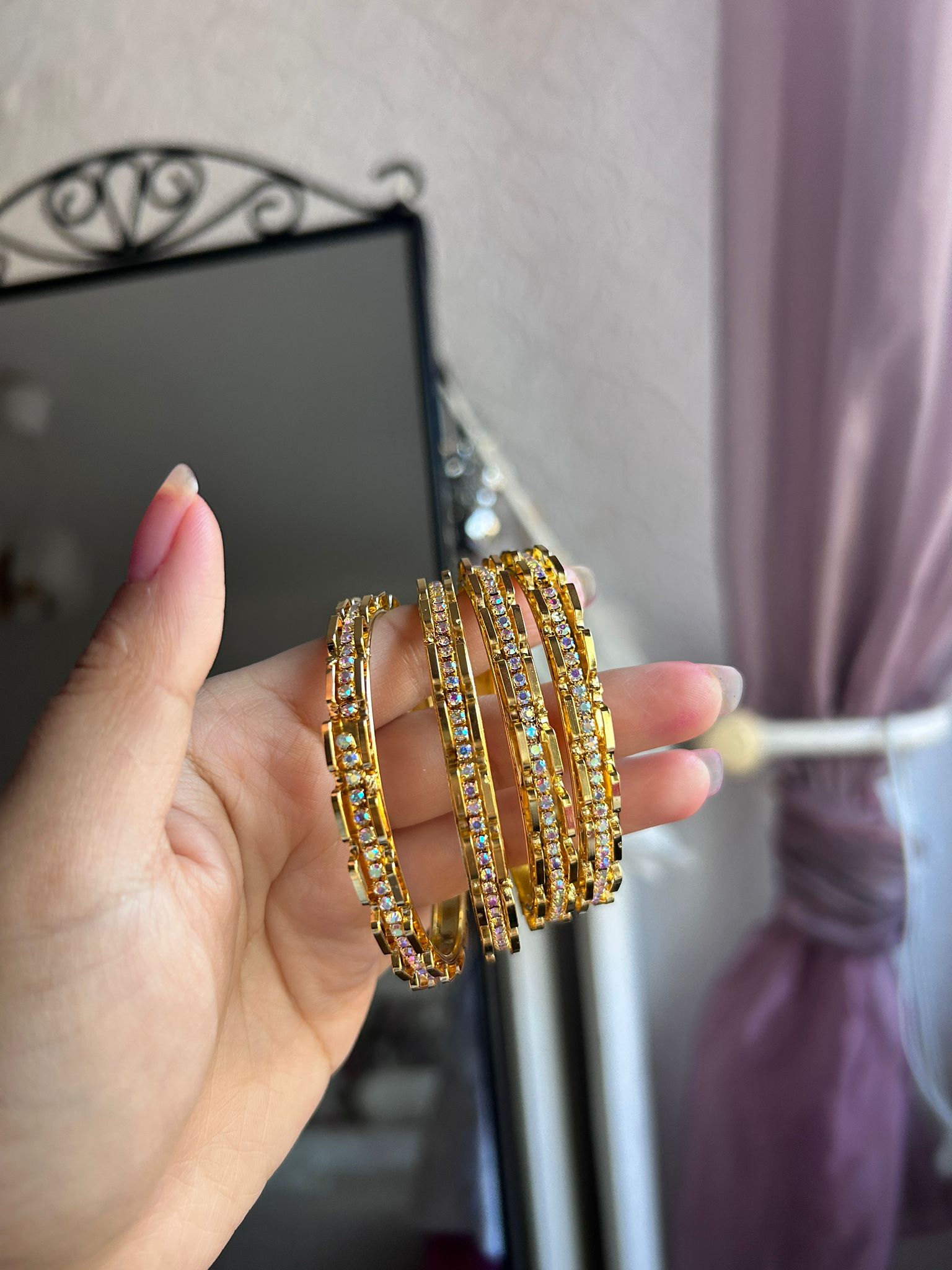 Gold Plated Bangles/ Set of 4 pieces/ Kangan
