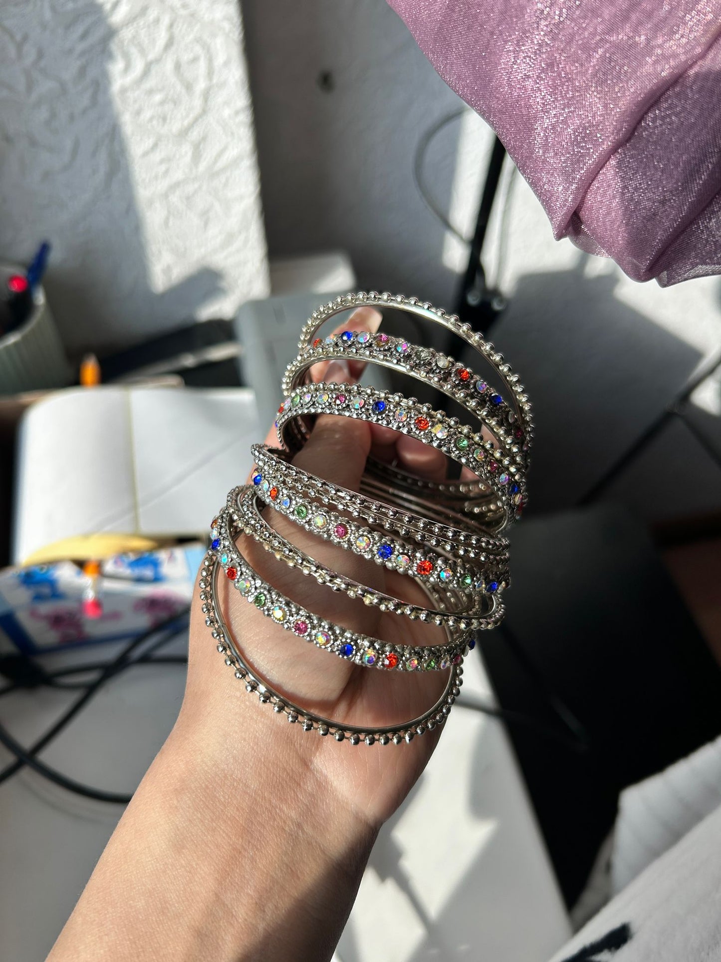 Oxidizes bangles set