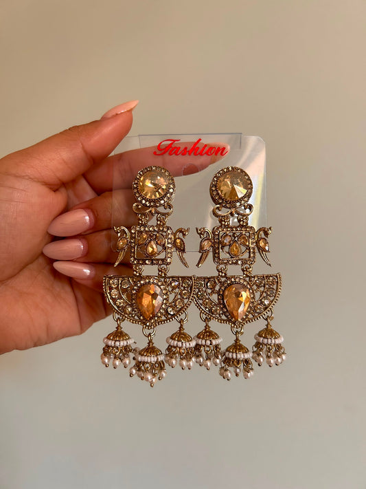 Kundan pearl earring