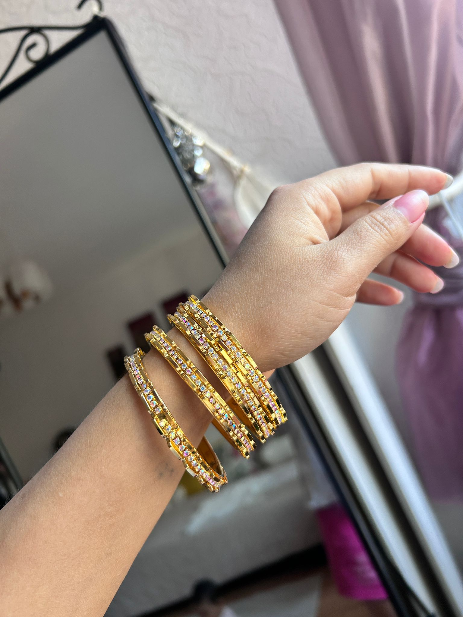 Gold Plated Bangles/ Set of 4 pieces/ Kangan