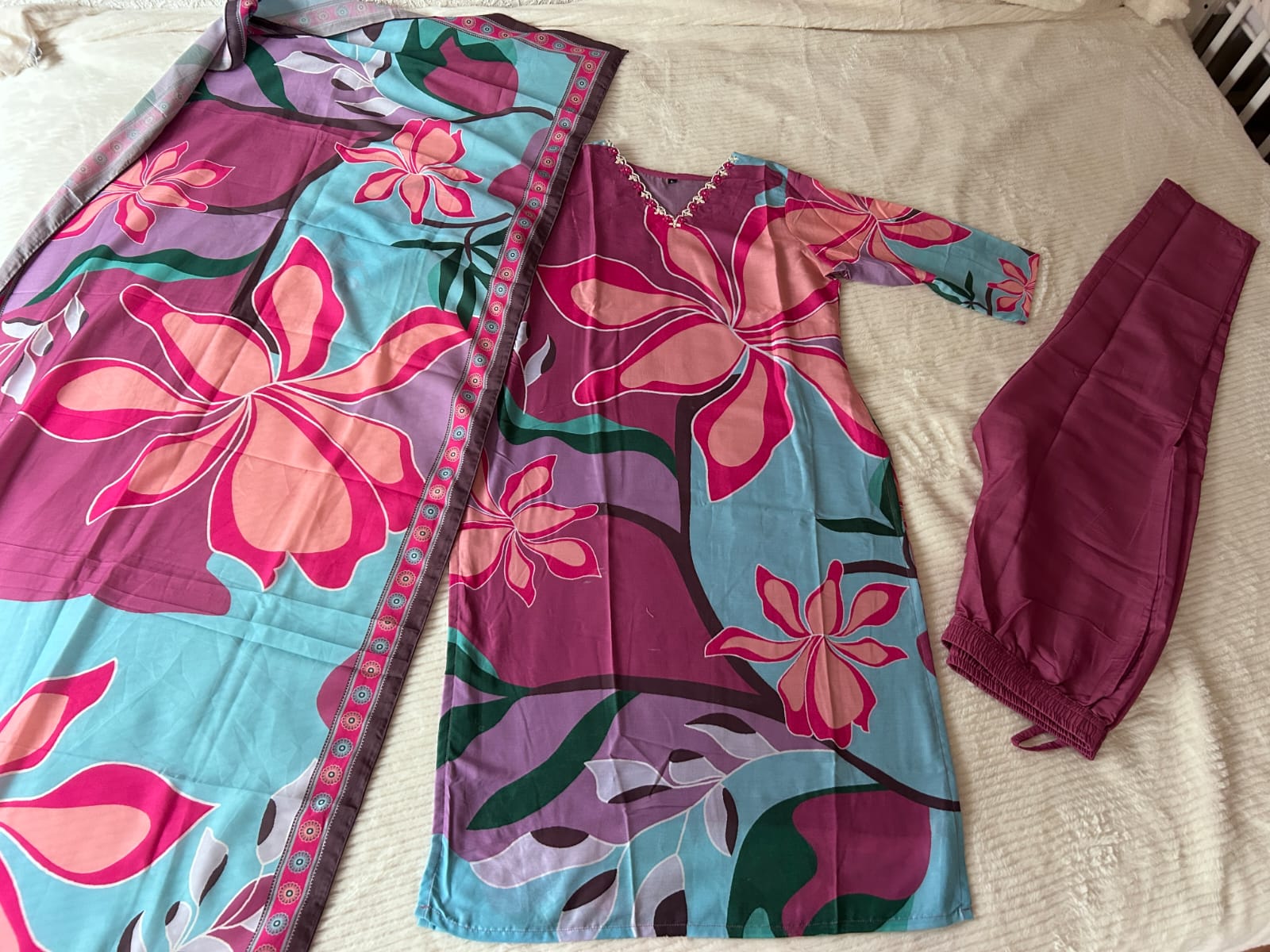 Floral printed kurta set