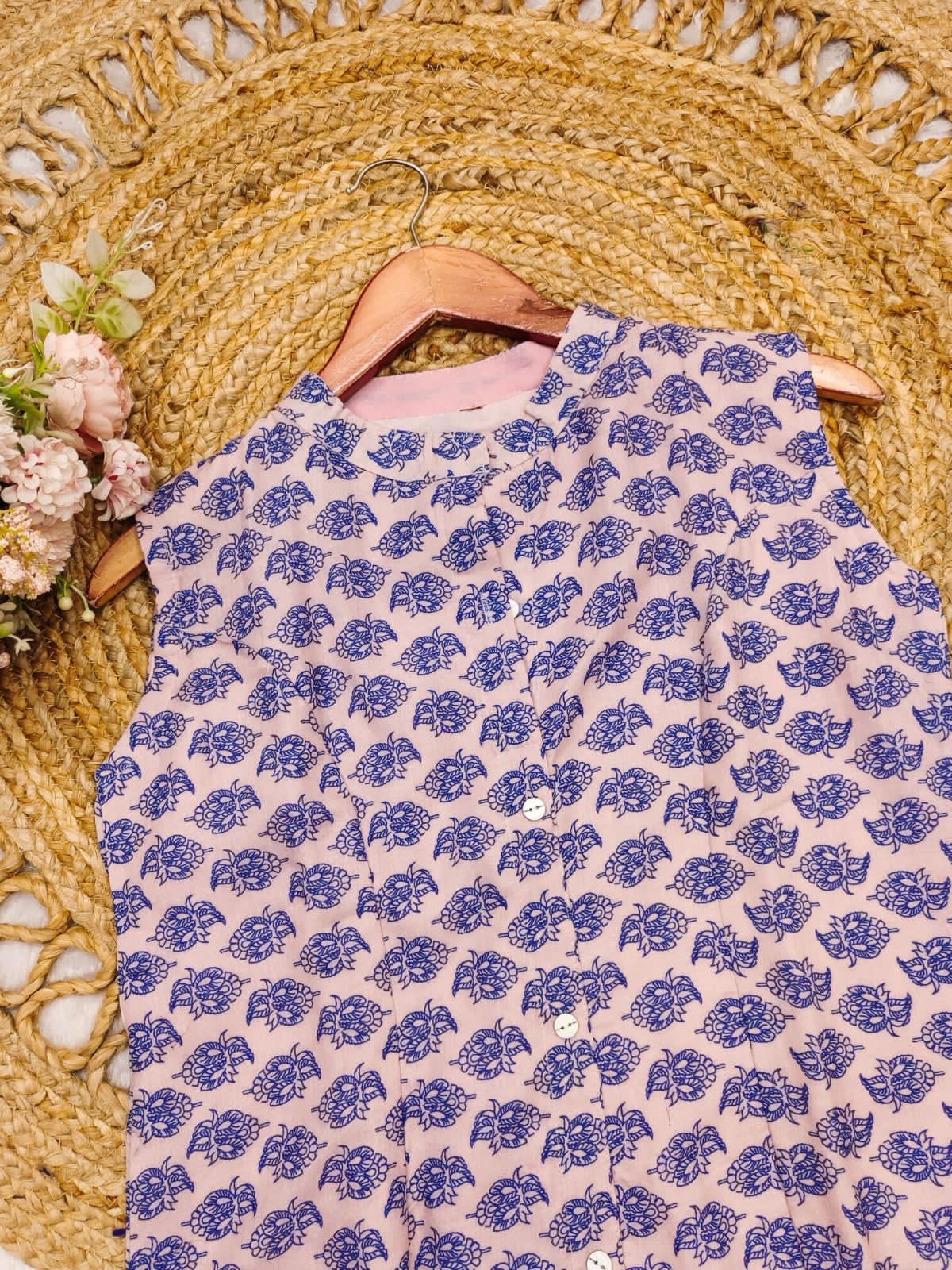 Printed A line kurta with plazzo