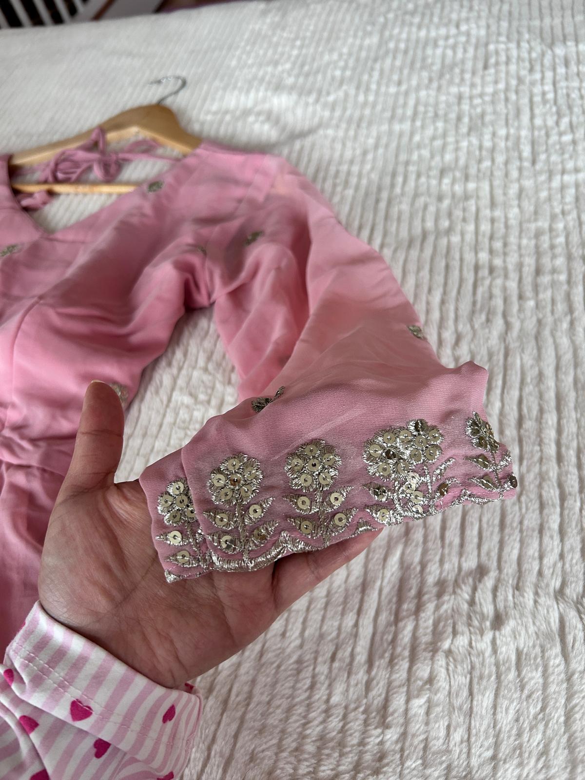 Pink Anarkali Kurta Set