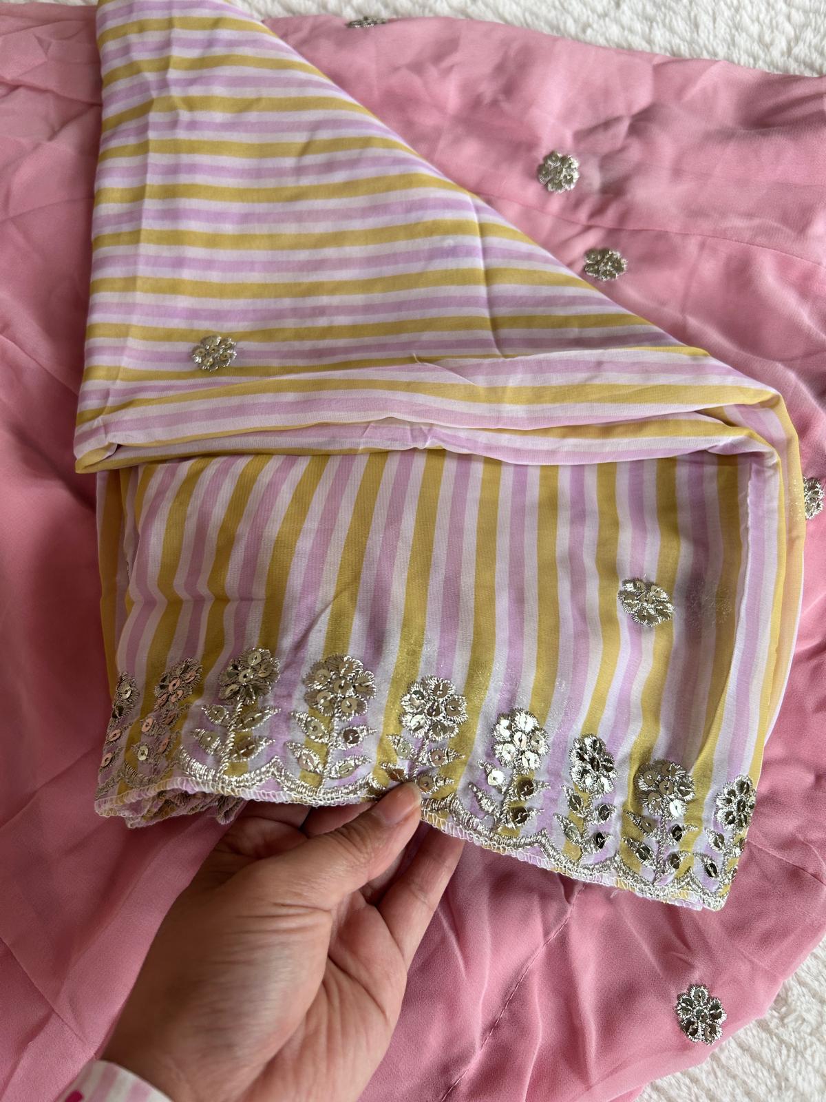 Pink Anarkali Kurta Set