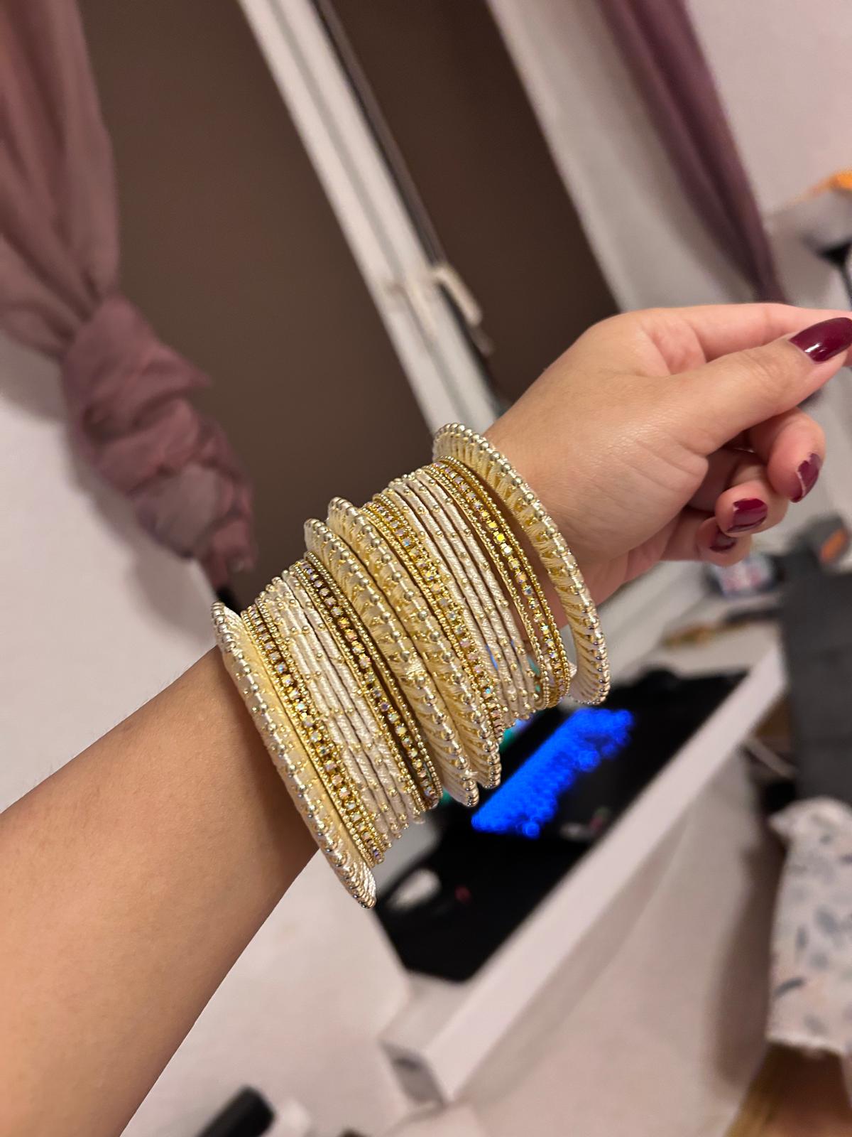 Velvet metal bangles set