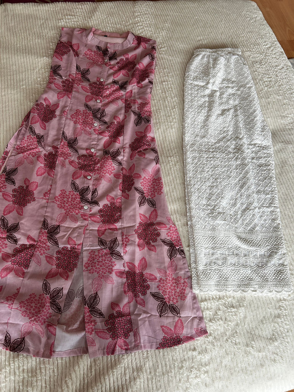 Floral Printed Cotton Straight Kurta with Plazzos